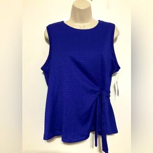 Nine West midnight blue side tie knit tank